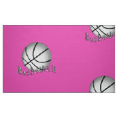Silbernes und rosa Basketball-Gewebe durch das Stoff (Fat Quarter (45,7 x 55,9 cm))