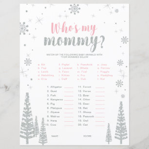 Silbernes und rosa Winter-Wunderland-Baby-Shower-S