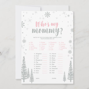 Silbernes und rosa Winter-Wunderland-Baby-Shower-S Einladung