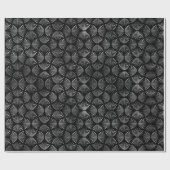 Silbernes und schwarzes Art Deco-Muster Geschenkpapier (Flach)
