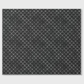 Silbernes und schwarzes Art Deco-Muster Geschenkpapier (Flach)