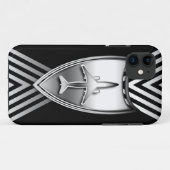 Silbernes und schwarzes Jet-Flugzeug geometrisch Case-Mate iPhone Hülle (Rückseite (Horizontal))