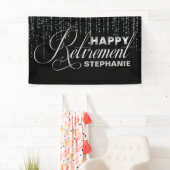 Silbernes und schwarzes Ruhestands-Party Banner (Insitu)