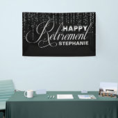 Silbernes und schwarzes Ruhestands-Party Banner (Messeveranstaltung)