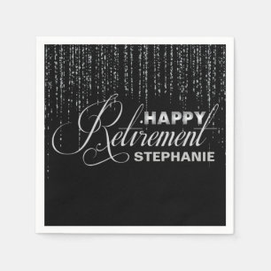 Silbernes und schwarzes Ruhestands-Party, Serviette