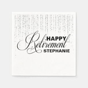 Silbernes und schwarzes Ruhestands-Party, Serviette