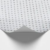 Silbernes und weißes MiniDots Geschenkpapier (Ecke)