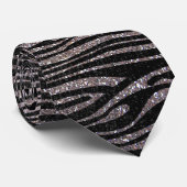 Silbernes Zebrastreifenmuster (bling Krawatte (Gerollt)
