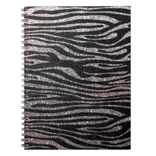 Silbernes Zebrastreifenmuster (bling Notizblock