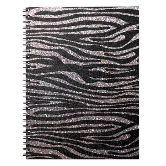 Silbernes Zebrastreifenmuster (bling Notizblock (Vorderseite)