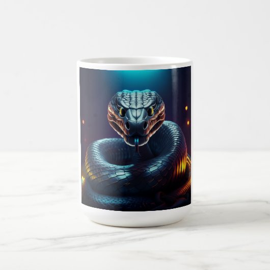 Silberotter-Schlangenzunge Zucken Kaffeetasse (Mittel)