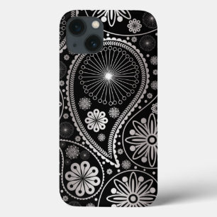 Silberpaisley-Muster iPhone 13 Hülle