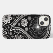 Silberpaisley-Muster iPhone Hülle (Rückseite (Horizontal))