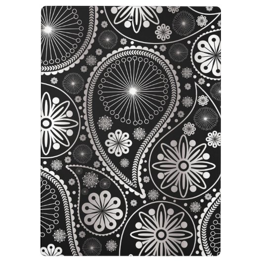 Silberpaisley-Muster Klemmbrett (Rückseite)