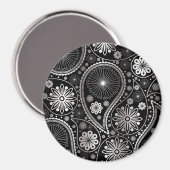 Silberpaisley-Muster Magnet (Vorderseite/Rückseite)