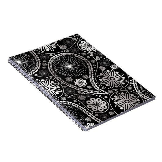 Silberpaisley-Muster Notizblock (Rechte Seite)