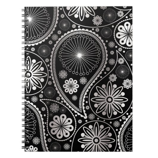 Silberpaisley-Muster Notizblock (Vorderseite)