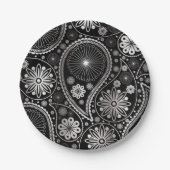Silberpaisley-Muster Pappteller (Vorderseite)