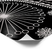 Silberpaisley-Muster Poster (Ecke)