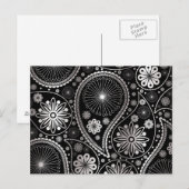 Silberpaisley-Muster Postkarte (Vorne/Hinten)