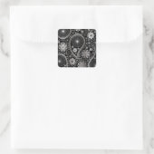 Silberpaisley-Muster Quadratischer Aufkleber (Tasche)