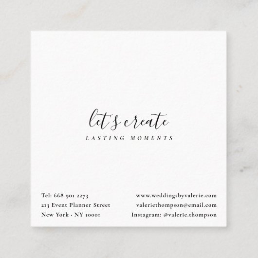 Silberpastellfeder aus Glitzer in Grau, modern und Quadratische Visitenkarte (Rückseite)