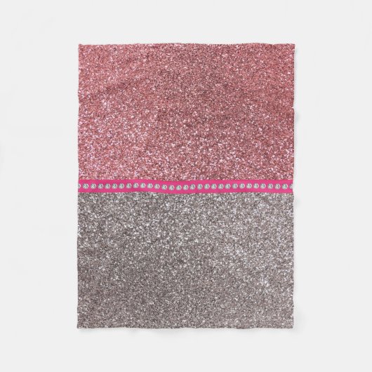 Silberpastellrosa Glitzer Fleecedecke (Vorderseite)