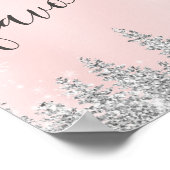 Silberpastellrosa Schneekiefer bevorzugt Brautpart Poster (Ecke)