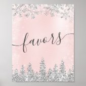 Silberpastellrosa Schneekiefer bevorzugt Brautpart Poster (Vorne)