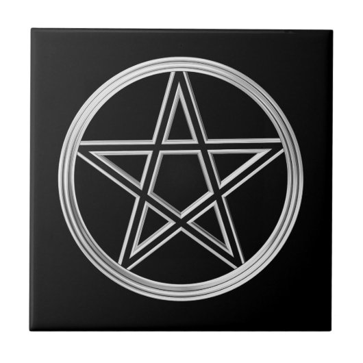 Silberpentagramm Fliese (Vorderseite)
