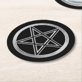 Silberpentagramm Runder Pappuntersetzer (Angewinkelt)