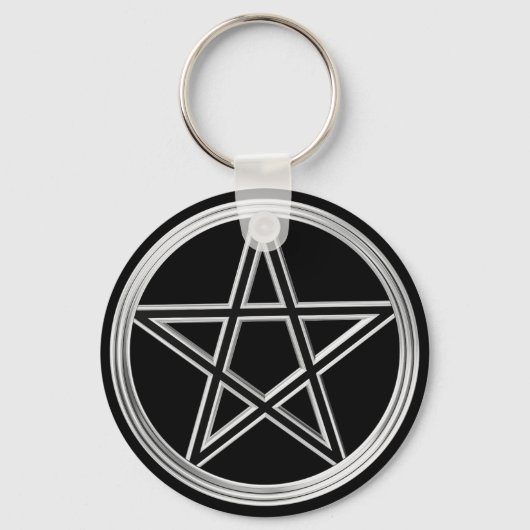 Silberpentagramm Schlüsselanhänger (Vorderseite)