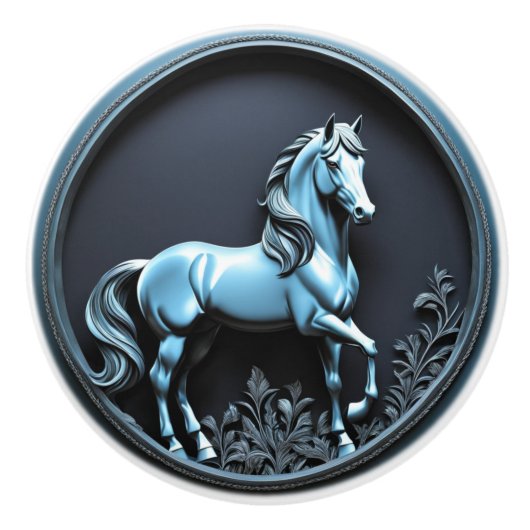 Silberpferd Keramikknauf (Vorderseite)