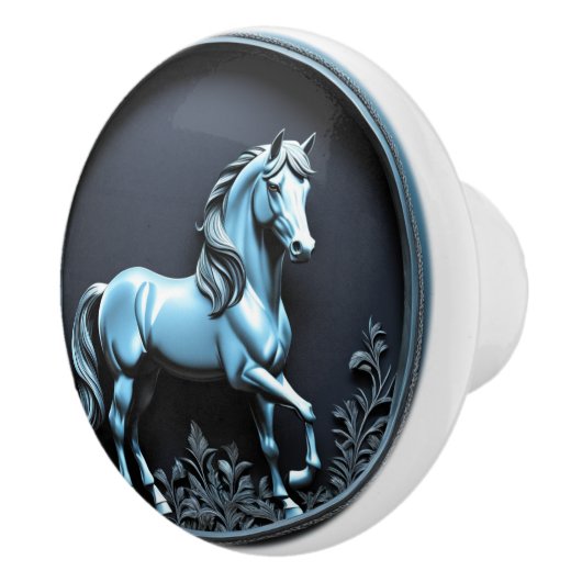Silberpferd Keramikknauf (Rechts)