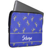 Silberpferde auf blau laptopschutzhülle (Vorne Rechts)