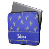 Silberpferde auf blau laptopschutzhülle (Vorderseite Links)