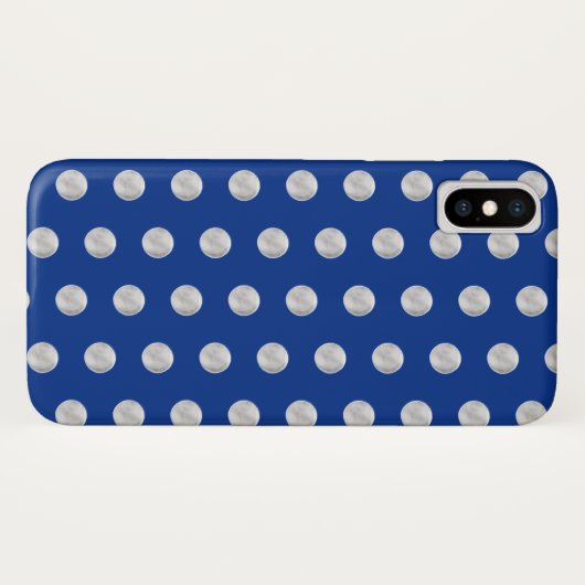 Silberpolka hat einen königsblauen Hintergrund. Case-Mate iPhone Hülle (Rückseite (Horizontal))