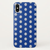 Silberpolka hat einen königsblauen Hintergrund. Case-Mate iPhone Hülle (Rückseite)
