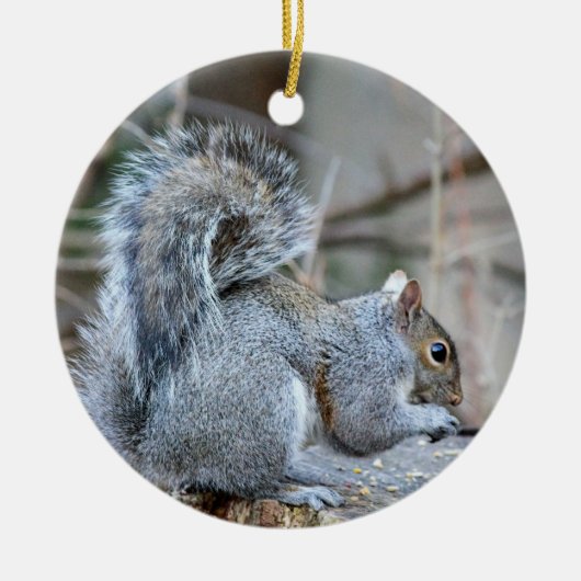 Silberquirrel-Ornament Keramik Ornament (Vorne)