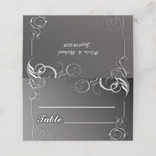 Silberrahmen Platzkarte (Außenseite Aufgefaltet)