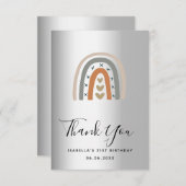 Silberregenbogen Dankeskarte (Vorne/Hinten)