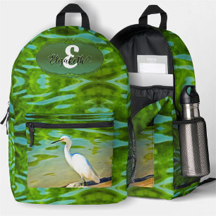 Silberreiher am Mismaloya-Fluss 0335 Bedruckter Rucksack