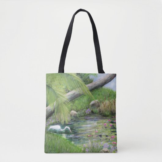 Silberreiher am Teich Tasche (Vorderseite)