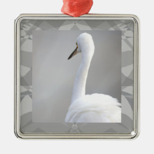 Silberreiher-Foto-Ornament  Ornament Aus Metall