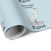 Silberreiher Glücksvogel Geschenkpapier (Rolleneckpunkt)