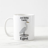 Silberreiher Glücksvogel Kaffeetasse (Links)