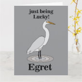 Silberreiher Glücksvogel Karte (Gelbe Blume)