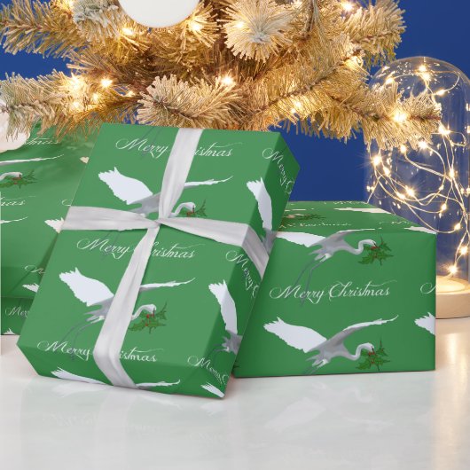 Silberreiher - Vogel Geschenkpapier (Feiertage)