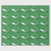 Silberreiher - Vogel Geschenkpapier (Flach)