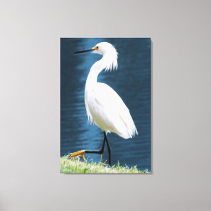 Silberreiher-Wandkunst Minimalistischer Natur Küst Leinwanddruck